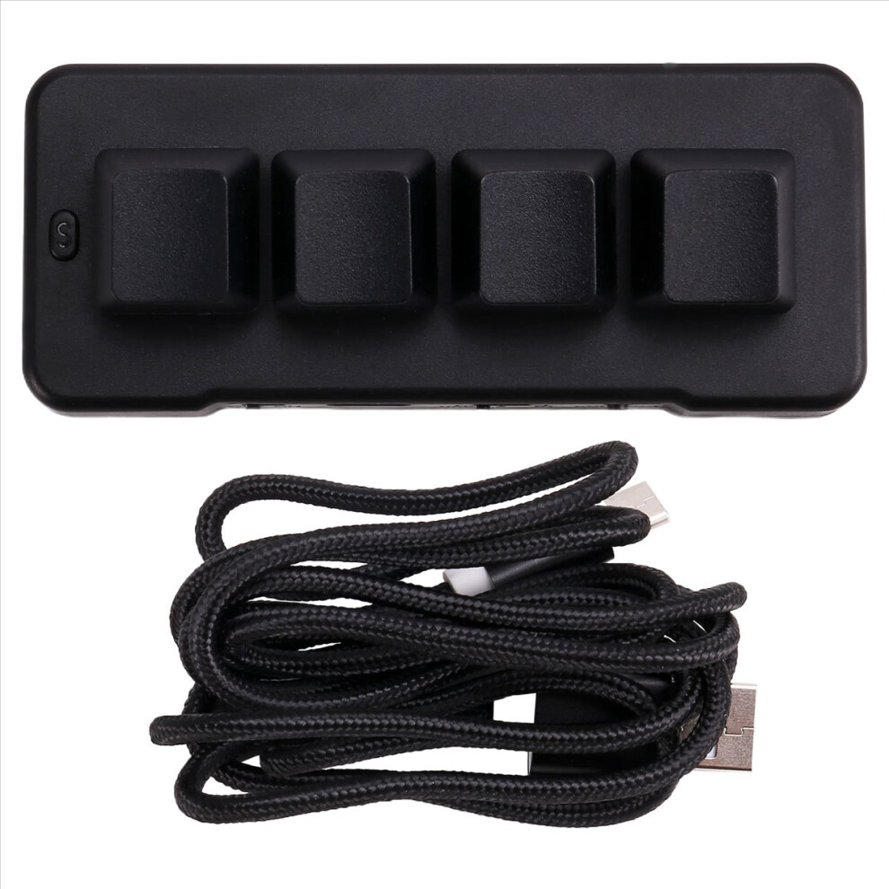 Photos - Keyboard Jehiatek MK424BT 4-Key Mini Customized with Mechanical Blue Switch Bluetooth+Usb Connection for Office Game Multimedia A