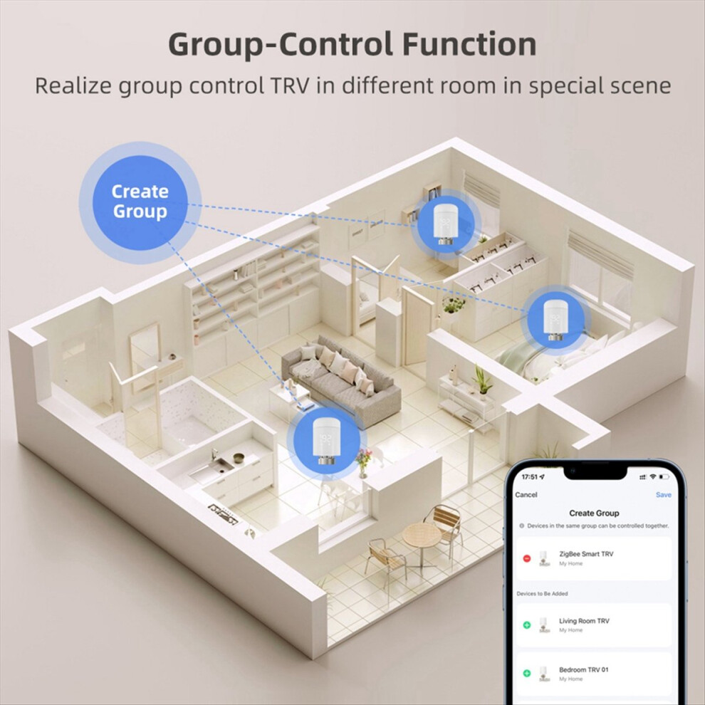 Tuya Wifi Smart Trv Thermostatic Radiator Valve Thermoregulator For Home Heating Life White 4853677836023