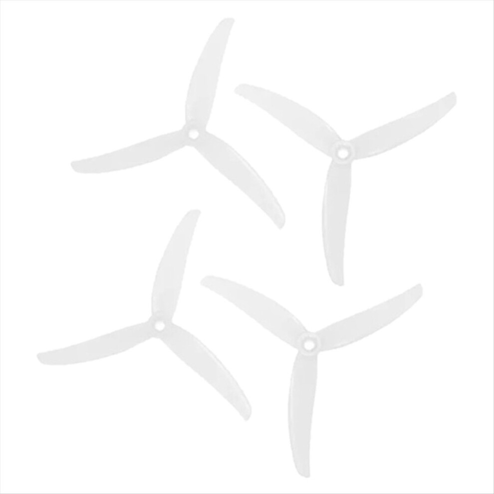Jehiatek 2Pairs 5Inch Propeller 4.9X3.3x3 3 Blade Ccw+Cw For Rc Fpv Drone Diy Parts,White