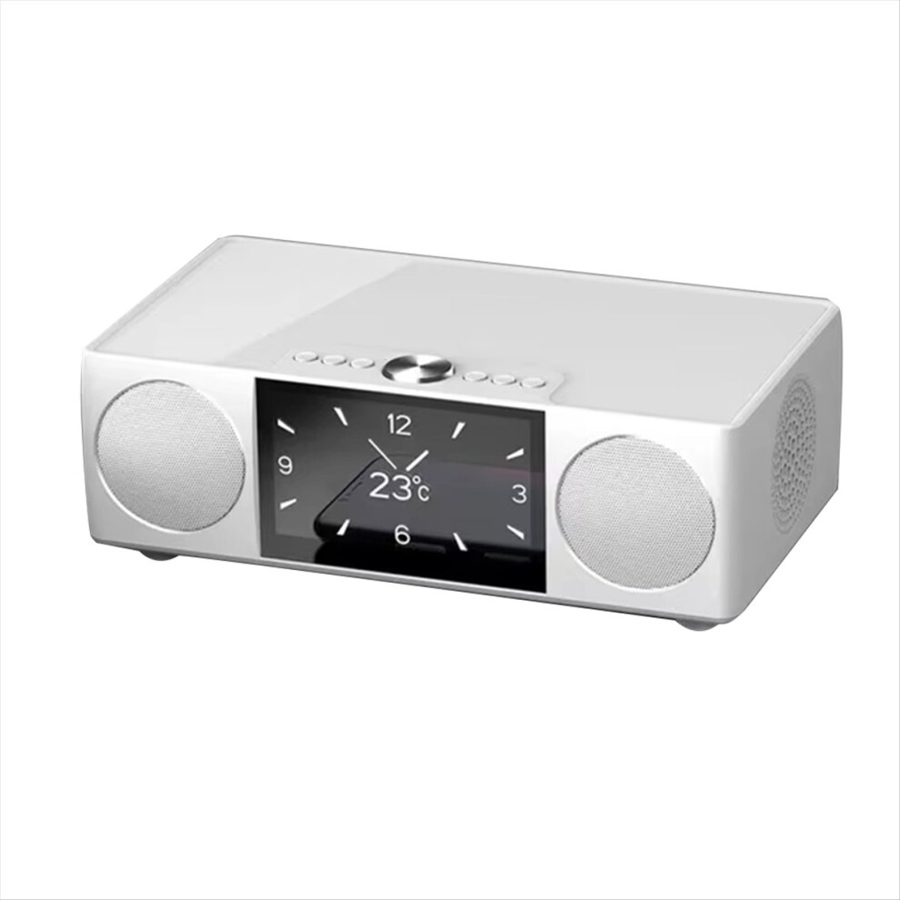 Video Bluetooth Speaker Theater K-Song Record Sound Music System With Aux Usb Tf Alarm Clock Fm Radio Led Display White 4853677858025