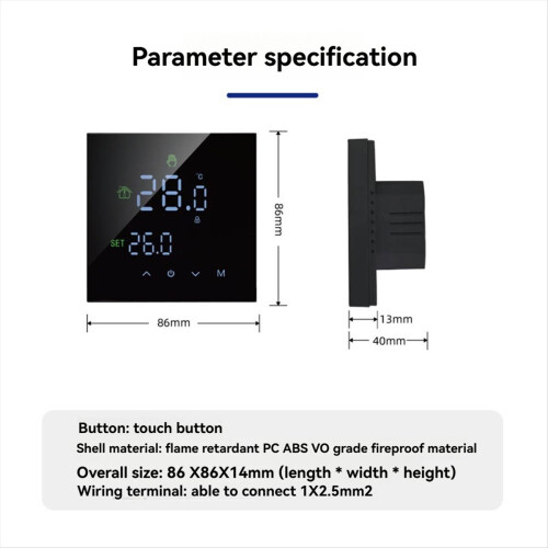 Tuya Smart WiFi Floor Water Heating Wall Boiler Thermostat Programmable Voice Control Backlight Adjustable A 2