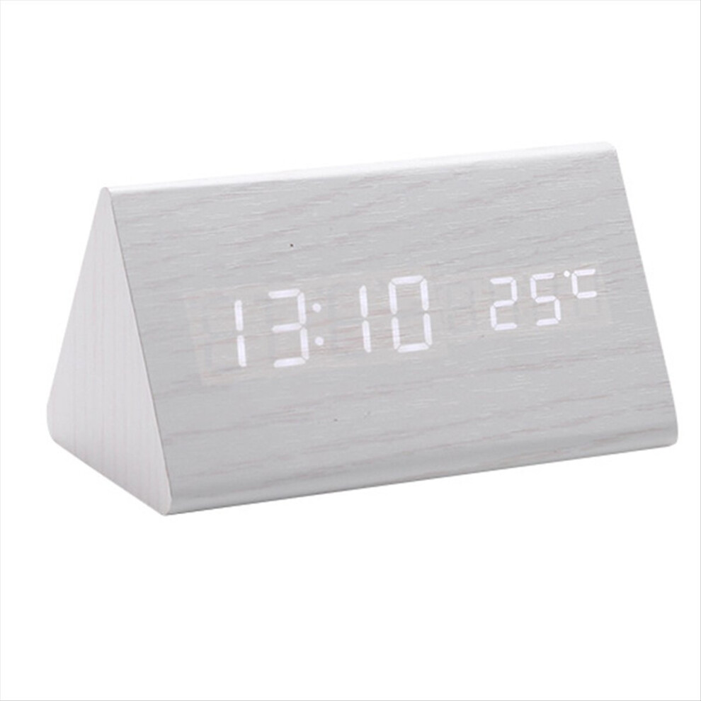 Digital Clock Wooden Sound Control LED Alarm with Temperature USB Desktop Clocks Snooze-image-OPC-PMGCR92-NEW