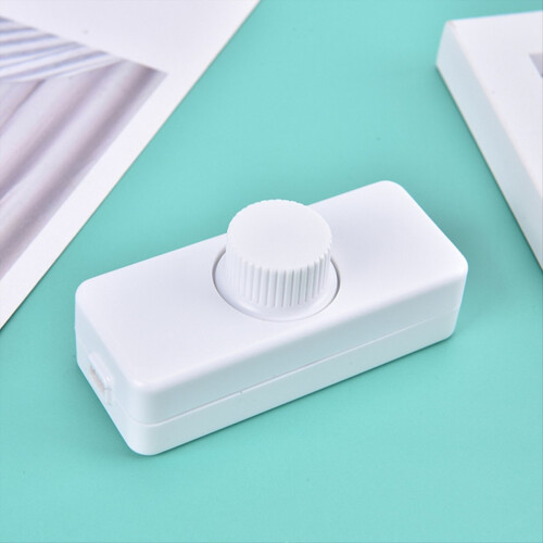 1PCS Adjustable LED Dimmer 220V Lights Switch Lighting Button Controller White 2