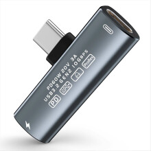 60W USB Typ C to Dual Earphone Adapter 3.2 Gen2 10 Gbps Data OTG Audio Converter for 15 S24U