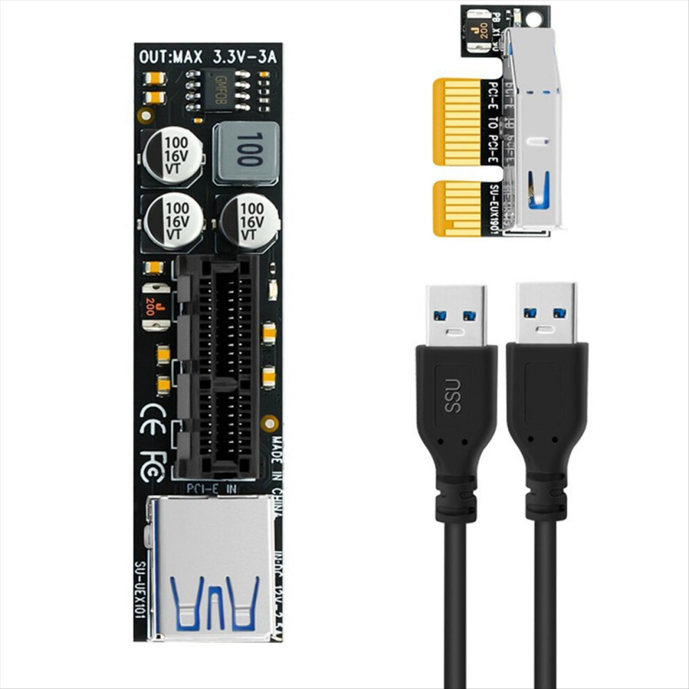 Add On Card Pci-E Riser Pcie Pci-Express X1 To X4 Pci E Extend Adapter With 30Cm Usb Extension Cable 4853713403776