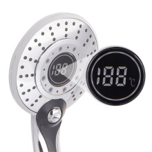 LED Shower Head Digital Temperature Control 3 Modes Water Saving Filter Bathroom Accessories,B