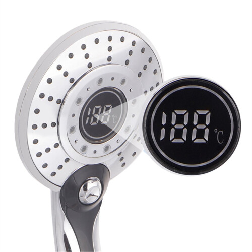 LED Shower Head Digital Temperature Control 3 Modes Water Saving Filter Bathroom Accessories,B 1