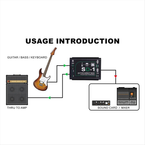 Professional 48V SD-1 Box Guitar Instrument Mono DI Active Series Effect Device Direct