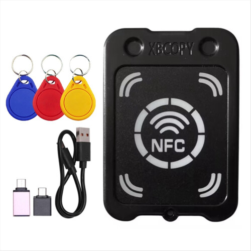 RFID Smart Chip Card Reader Copier+3xCUID Keychain NFC Encryption Key IC 13.56Mhz Token Clone Duplicator
