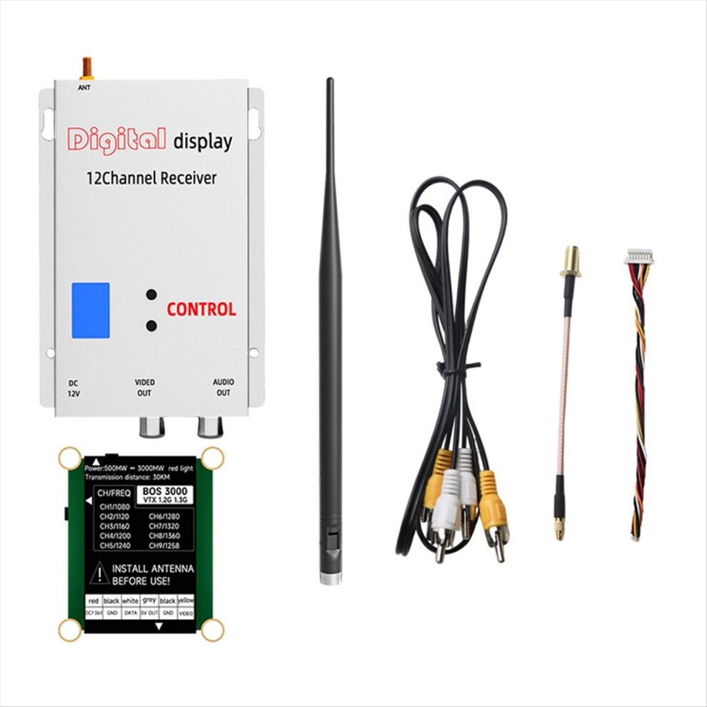1.2G 1.3G 3W Vtx+1.2G Fpv Vrx 3000Mw 9-Channel High Power Video Transmitter Pal/Ntsc For Long Range Rc Drone 4853713419715