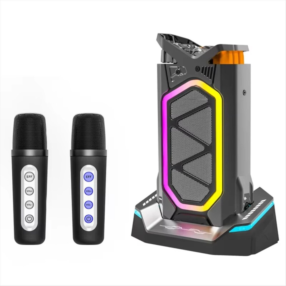 Portable Desktop Bluetooth 5.3 Audio Speaker Mechanical Karaoke Machine Subwoofer With Mic 4853713440382