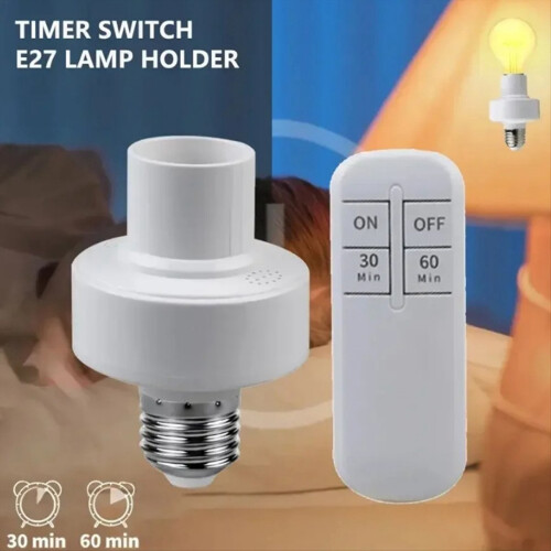 Wireless Remote Control Lamp Holder Timer Switch LED Light Bulb Socket E27 Long Distance 110V 2