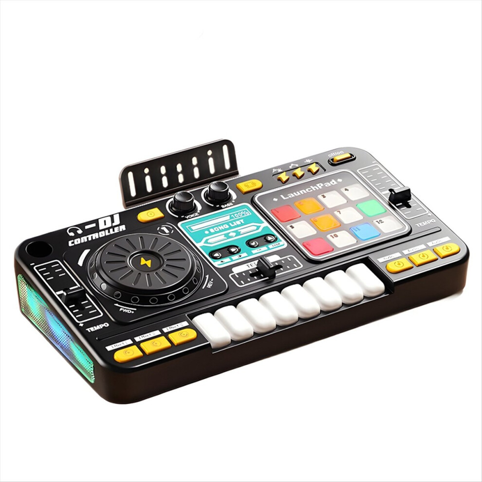 Jehiatek Kids Simulation Multifunctional Dj Mixer Controller Electronic Organ Player Music Entertainment Toy A