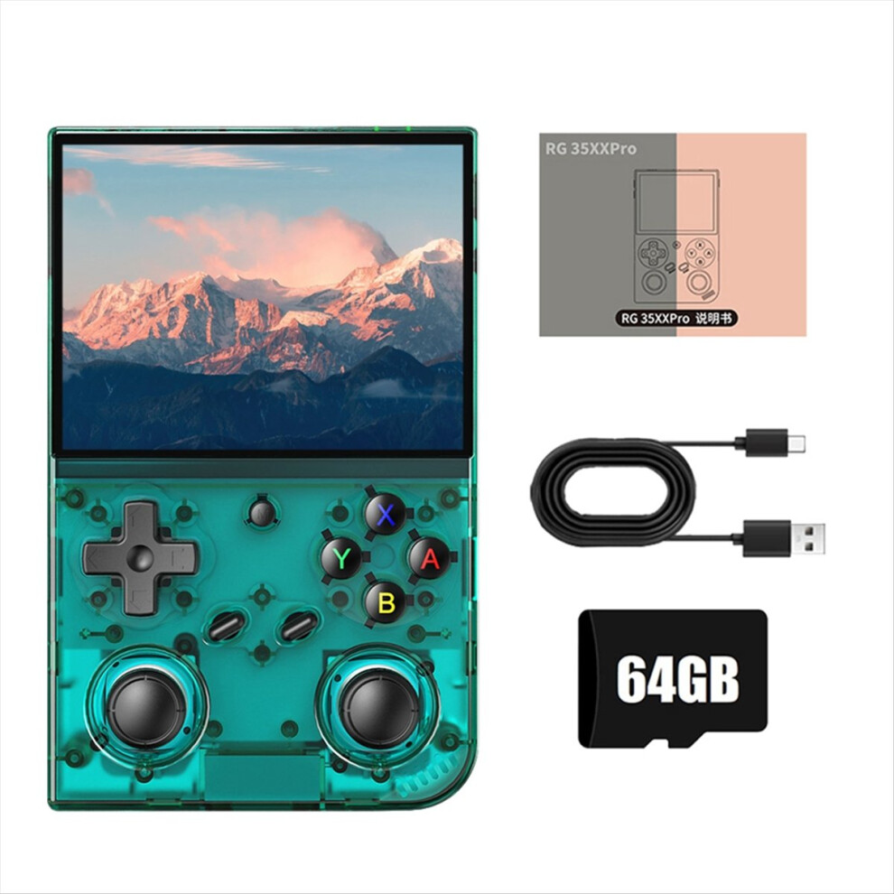 Rg35xx Pro Video Game Console 3.5In Ipsscreen Linux 64Gb 5000+Games Support Tv Output Player 30+Emulators C Cyan 4851887990603