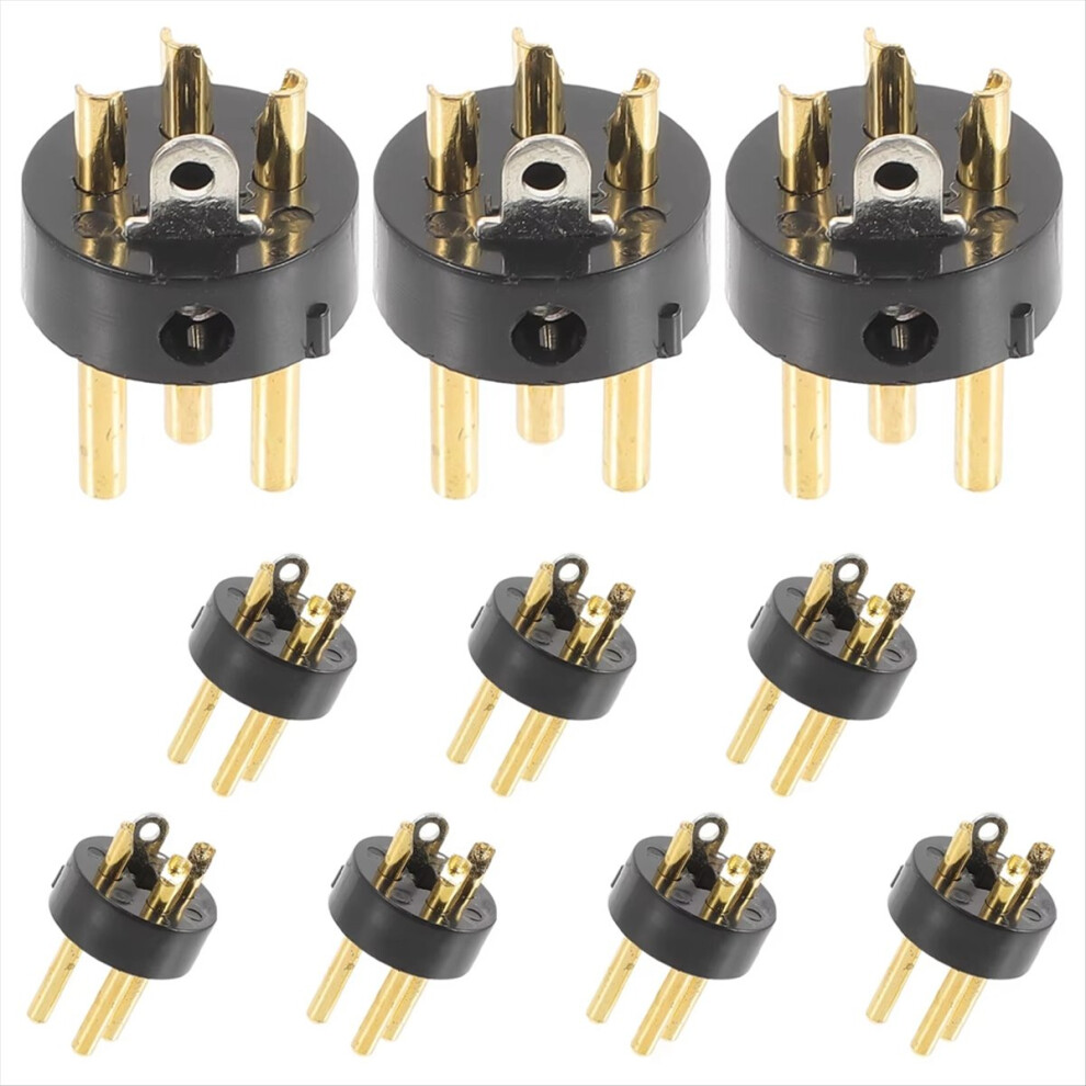 10Pcs 3 Pin Plated Connector For Microphone Ktv Audio Conversion Adapter Speaker Accessories Gold 4851887995097