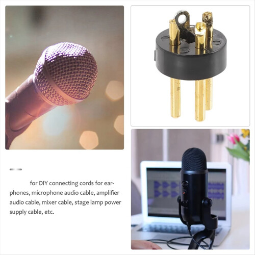 10pcs 3 Pin Gold Plated Connector for Microphone KTV Audio Conversion Adapter Speaker Accessories 2