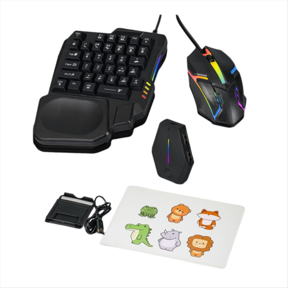 35Key Ergonomics Rgb Gaming Keyboard+Keyboard And Mouse Converter+Mouse 5 In 1 Mobile Game Combo Kit For Black 4851887903016
