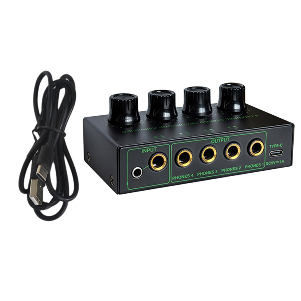4 Channel Low Noise Stereo Audio Amplifier Professional Headphone For Sound Mixer Pc Guitar Set 1 4851887905324