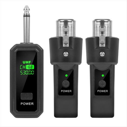 UHF XLR Adapter System Wireless Microphone Transmitter Receiver for Dynamic Guitar Audio Mixer PA A 1