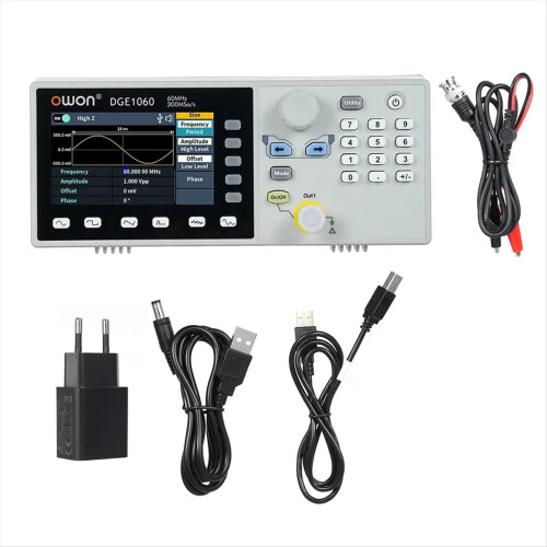 Arbitrary Waveform Signal Generator Single Channel 60MHz 1CH 3.6inch Desktop 14 Bit Supports SCPI Labview Function EU Plug 1