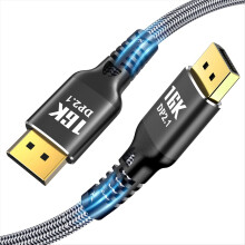 16K Displayport 2.1 Video Audio Cable 8K@120Hz 4K@240Hz 80Gbps HDR for Laptop TV Projector Gaming Monitor