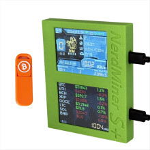 Nerdminer S+ Dual Screens Solo Miner 2X1060KH/S Coin Price Display/Mining/Time BTC Crypto with 3D Stand