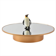 25cm 360 Degree Gold Mirror Panoramic Display Electronic Rotating Turntable Live Electric Stand