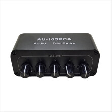 5CH Audio Distributor Stereo Mixer 1 Input 5 Output Splitter for Power Amplifier Active EU PLUG