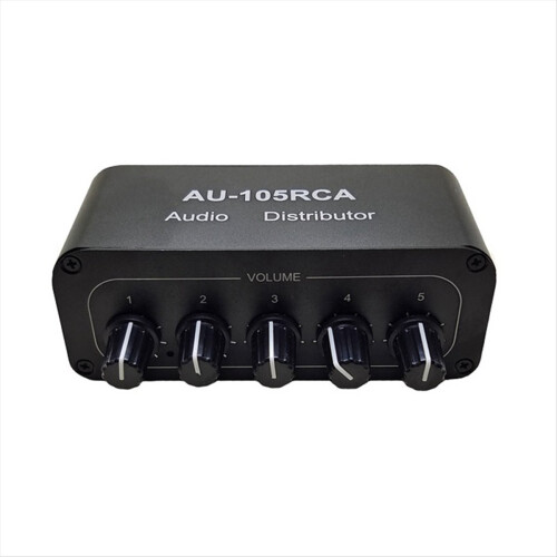 5CH Audio Distributor Stereo Mixer 1 Input 5 Output Splitter for Power Amplifier Active EU PLUG