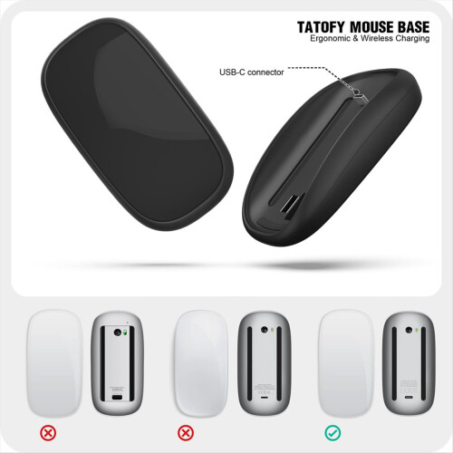 Mouse Charger for Magic 2 USB C Wireless Charging Support Ergonomic Grip&Mouse Base Black 2