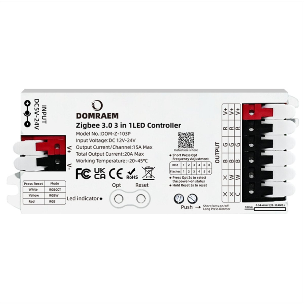 Zigbee3.0 Rgbcct Rgb Rgbw Led Strip Controller 3 In 1 12V-24V 20A Smart Dimmer Works For Home 4851887957392