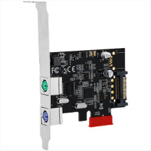 PCIE to PS/2 Expansion Card for PS2 Mouse Keyboard PCI-E Round Port Adapter Desktop PC