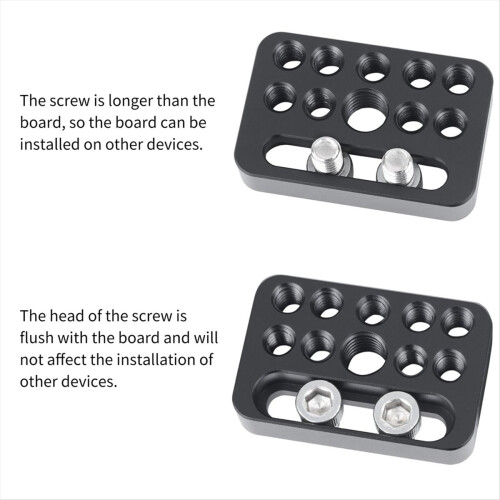 2PCS Multi-Functional Cheese Plate with 1/4" & 3/8" Threads,Porous Connection Quick Installation Board for Camera Cage 2