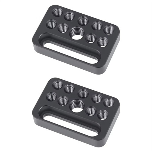 2PCS Multi-Functional Cheese Plate with 1/4" & 3/8" Threads,Porous Connection Quick Installation Board for Camera Cage 1
