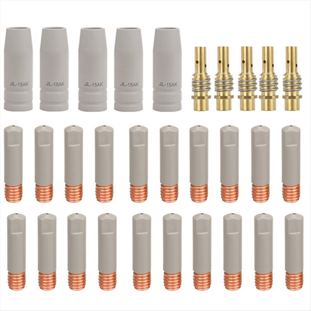 30Pcs/Set Coating Protection Nozzle Mig Torch Gas Tip Holder For 15Ak Welding 1.2Mm 4851887968640
