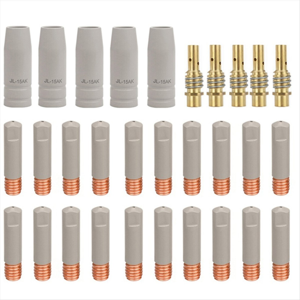30Pcs/Set Coating Protection Nozzle Mig Torch Gas Tip Holder For 15Ak Welding 0.8Mm Jehiatek