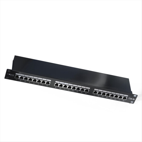 24 Ports Cat 5e Network Patch Panel Rack Mounted 19 Inch RJ45 Port Shielded 1