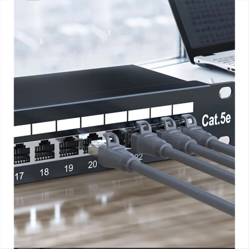 24 Ports Cat 5e Network Patch Panel Rack Mounted 19 Inch RJ45 Port Shielded 2