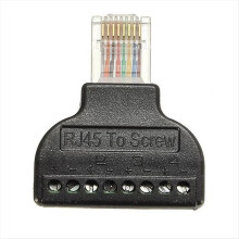 RJ45 to 8 Pin Terminal Adapter Connector 8P8C Network Crystal Head Screw Block