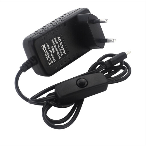 5V 3A Power Supply with on/OFF Switch Charger USB Type-C Adapter for Zero 3 / 3B EU Plug