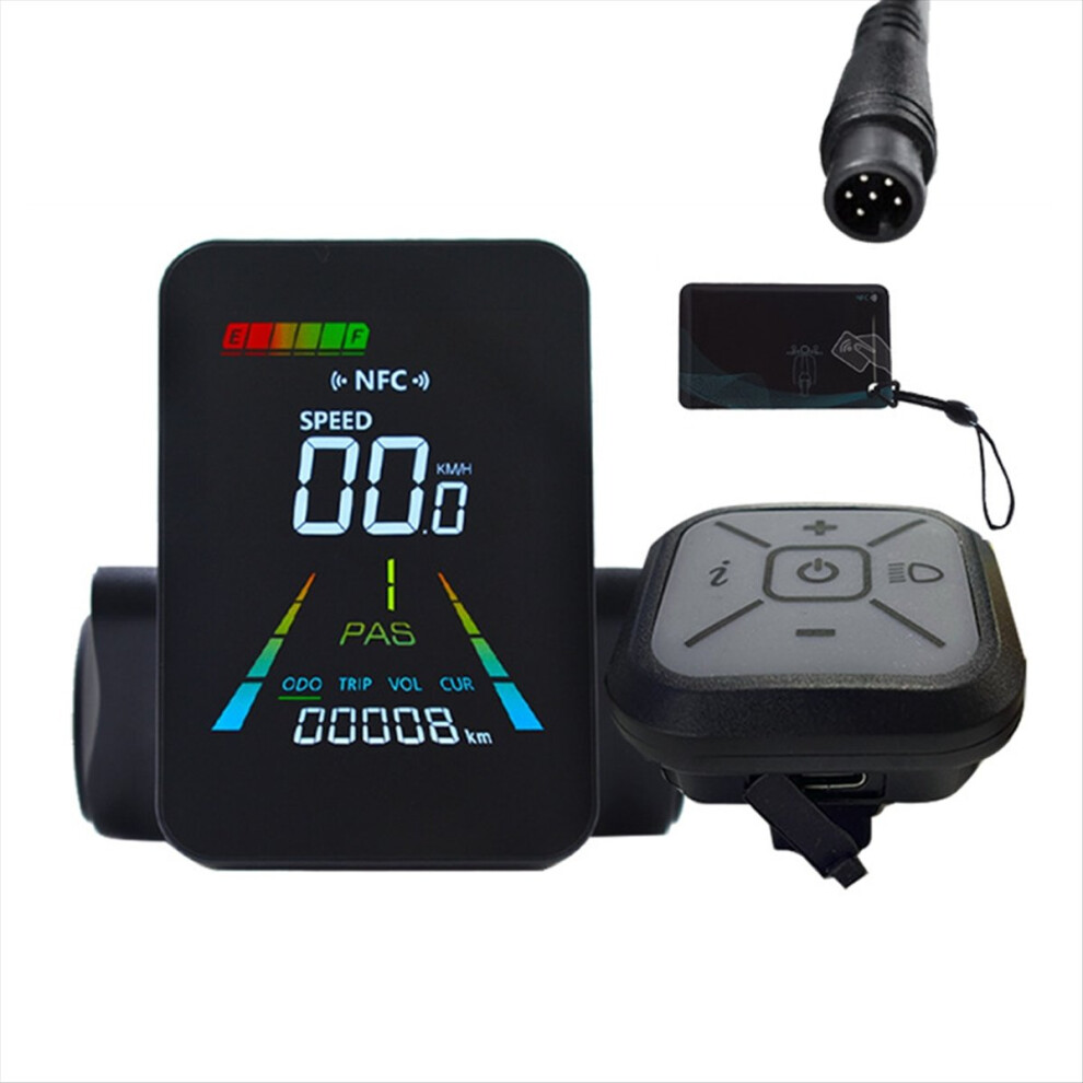 F3 E-Bike Nfc Lcd Display Animated Color Meter 24V/36V/48V/60V Uart Electric Scooter Speedometer 6Pin Black 4853776807658