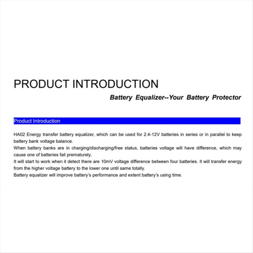HA02 Battery Equalizer Balancer 48V for Lead Acid Battery/ Lithium 2