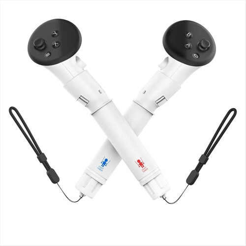 New for 3 Accessories VR Controllers Handle Dual Lightsaber Game White 1