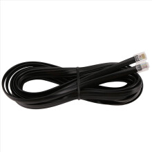 6P6C RJ11 Telephone Extension Fax Modem Cable Line 5M Length Black