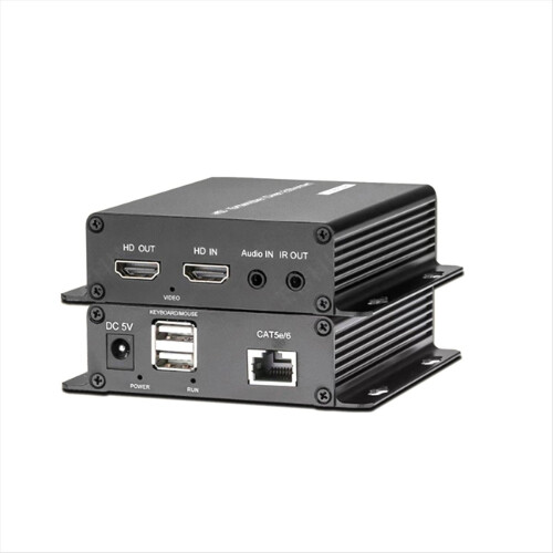 4K -Compatible KVM Extender 200m Audio Video Extension with IR Plug & Play High-Resolution Network Cable Support(EU)