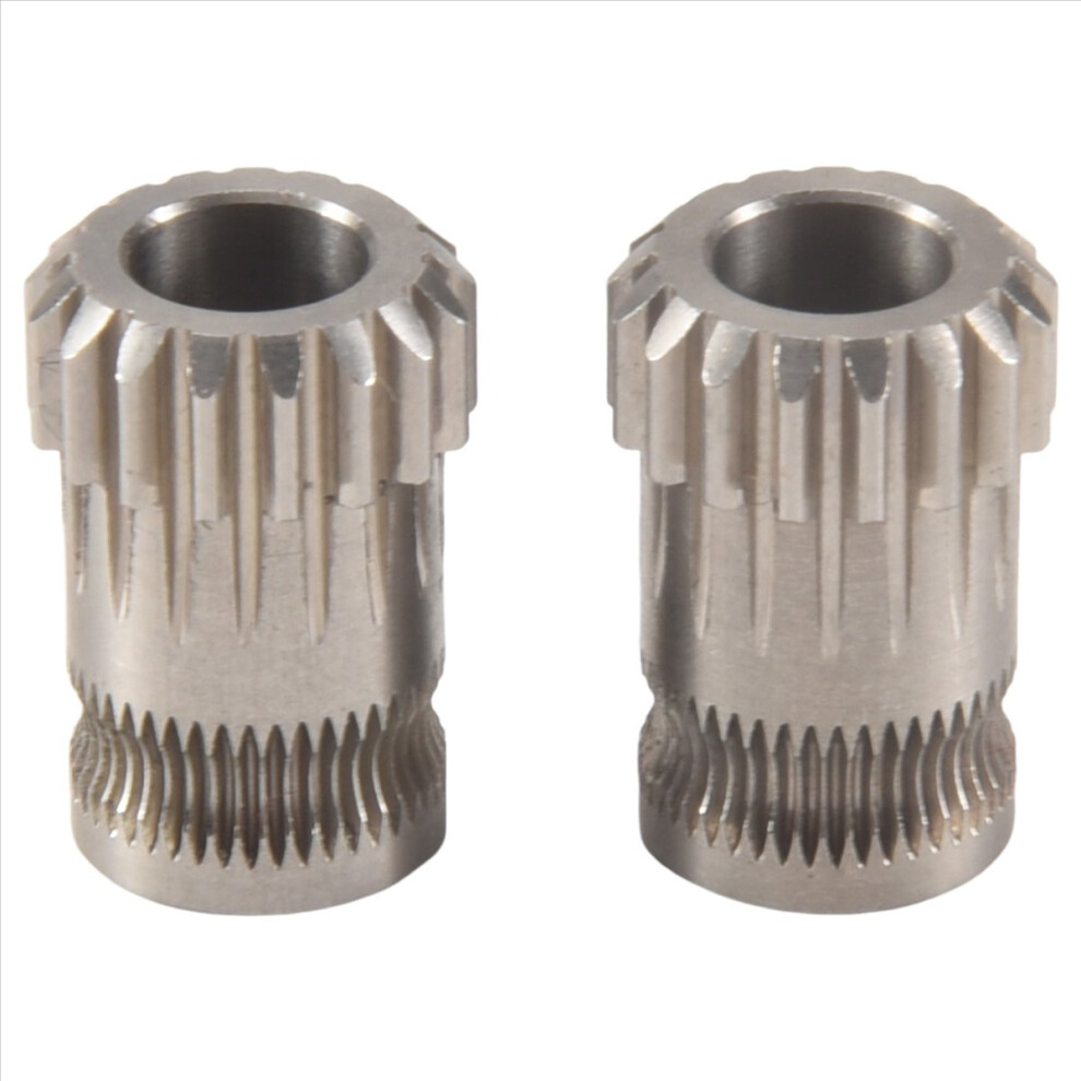 2Pcs Extruder Gears Mk8 Stainless Steel Double Extrusion Wheels Bowden Gear 3D Printer Part For Cr10 3 Silver 4853776825874