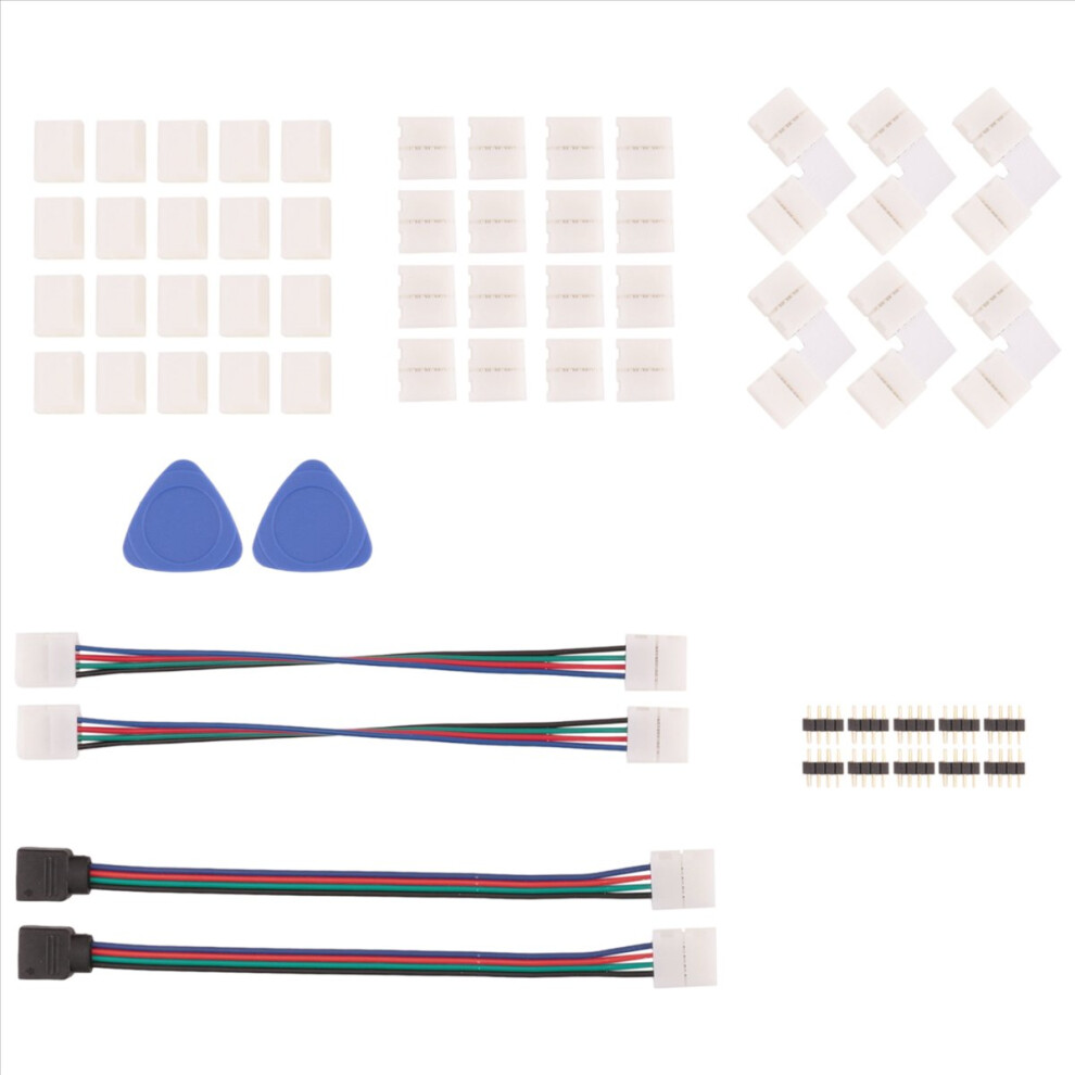 Led Strip Connector 4 Pin 10Mm Solderless Rgb For 5050 Smd - Gapless Connectors,L Shape Connectors Light 4853776834951