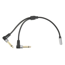 1/8 Inch Socket to 1/4 Plug Y Splitter Adapter Cable 0.24M 3.5mm Female Stereo Dual 6.35mm Male Audio