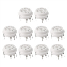 10PCS PCB 9Pin Ceramic B9A Vacuum Tube Socket Audio HIFI DIY Amps for 12AX7 12AU7 12AT7 ECC81 ECC82 ECC83 Silver-Plated