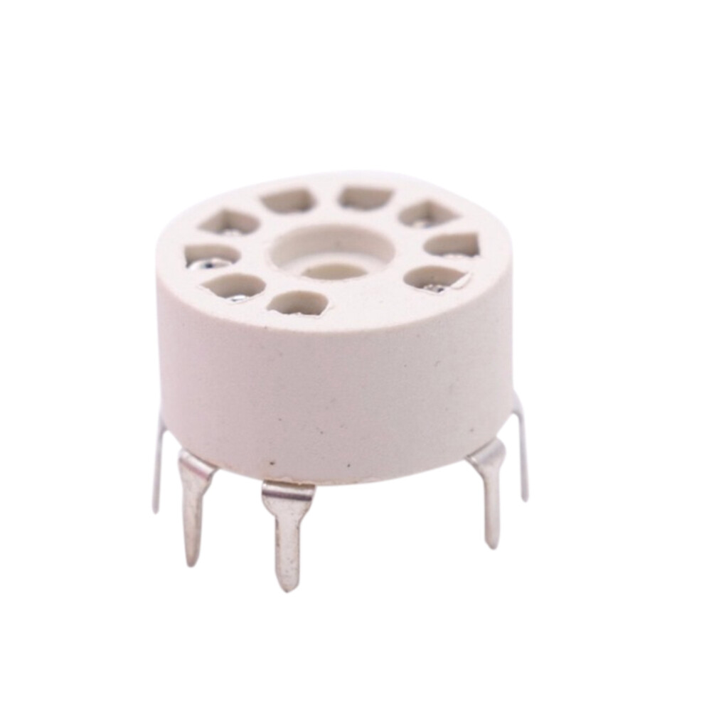 10Pcs Pcb Mount Plastic 9Pin Vacuum Tube Socket For 12Ax7 12At7 12Au7 El84 6N1 Ecc82 Ecc83 Hifi Audio Tube Amp Silver Jehiatek